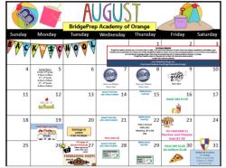 BPA 2019-2020 August Calendar 